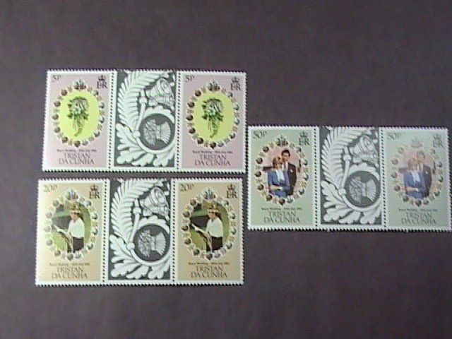 TRISTAN da CUNHA # 294-296-MINT/NH-COMPLETE SET OF CROSS GUTTER PAIRS--1981(#1)