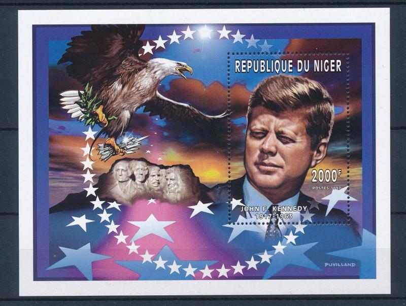 [38125] Niger 1997 Birds Vögel Oiseaux Ucelli  John F. Kennedy MNH Sheet