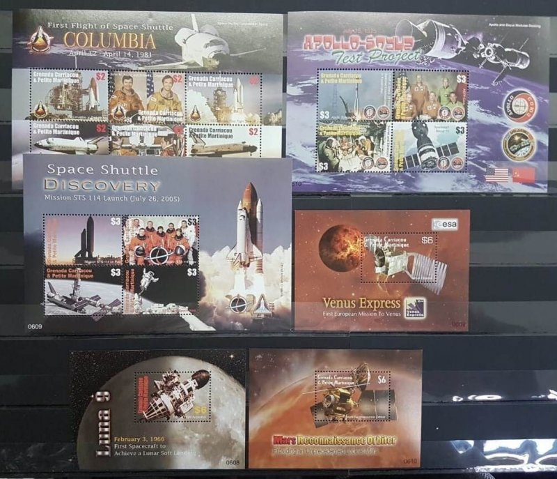 Ss0306 2006 Grenada Carriacou Space Exploration Discovery Columbia ! 3Kb+3Bl Mnh