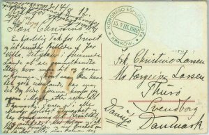 83929 - POLAND - POSTAL HISTORY -  POSTCARD to DENMARK with ESPERANTO mark 1912