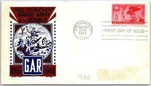 U.S. FIRST DAY COVER LAST ENCAMPMENT GRAND ARMY OF THE REPUBLIC KEN BOLL 1949