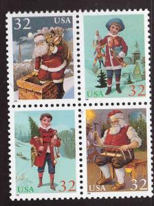 USA Scott 3004-3007a MNH** Christmas 1995 block