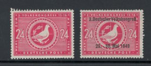 German Democratic Republic 1949 Dove & Laurel Scott # 10N46 - 10N47 MNH