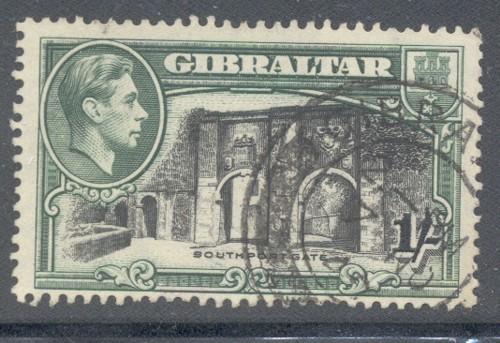 Gibraltar Sc 114b 1/ G VI & Southport Gate perf 14 stamp ...