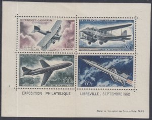 GABON Sc #C10a MNH S/S of 4 DIFF AIRPLANES