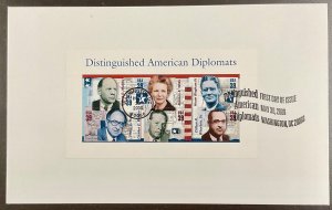 4076 Distinguished American Diplomats Sheet of 6 FDC on Large Envelope 2006