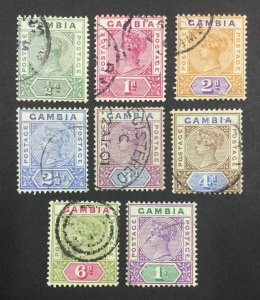 MOMEN: GAMBIA SG #37-44 1898-1902 USED £170 LOT #64087