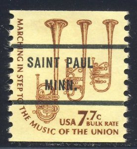 Saint Paul MN, 1614-71 Bureau Precancel, 7.7¢ coil Saxhorns