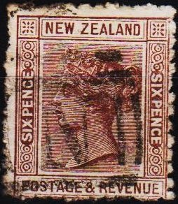 New Zealand. 1882 6d S.G.224b  Fine Used