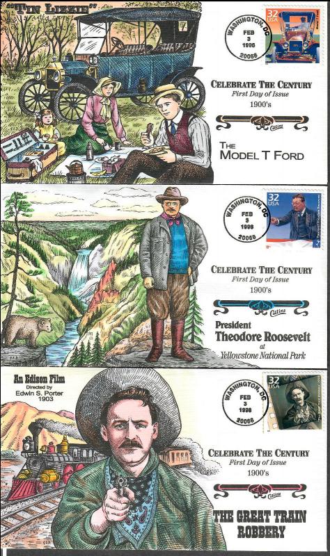 US Collins FDC SC#3182 a-o Celebrate The Century: The 1900's