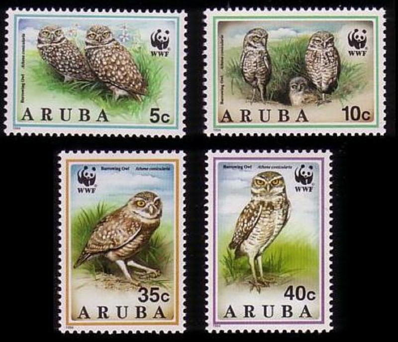 Aruba Birds WWF Burrowing Owl 4v SG#138-141 SC#101-104 MI#134-137