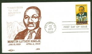 MARTIN LUTHER KING JR FDC NOVA CACHET 'TOP OF THE MOUNTAIN'