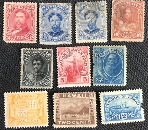 Hawaii Used 10 Singles All w/Flaws See Photos L28