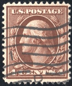 SC#377 4¢ Washington Single (1911) Used