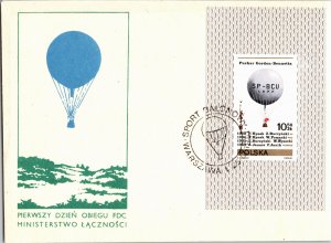 Poland, Worldwide First Day Cover, Balloons