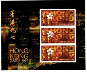 Grenada - 1997 - Return Hong Kong - Sheet Of 3 Stamps - Scott #2674 - MNH