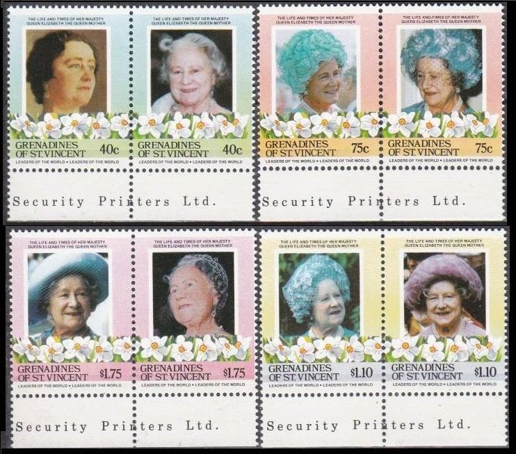 1985 Grenadines and St Vincent 413-420Paar 85th anniversary of Queen Elizabeth