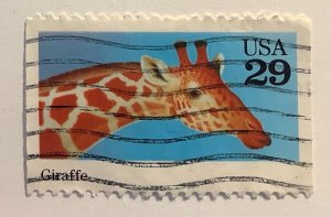 USA 1992   Scott 2705 used - 29c, Giraffe