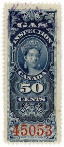 (I.B) Canada Revenue : Gas Inspection 50c (1897)
