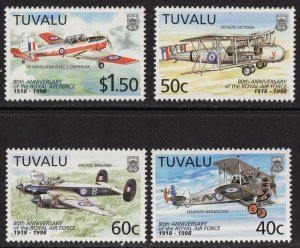 Thematic stamps TUVALU 1998 RAF 80th 804/7 mint