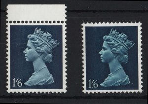 GB 1967 Machin 1/6d 2B PVA greenish-blue omitted unmounted mint + normal