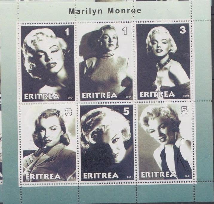 ERITREA SHEET MARILYN MONROE ACTRESSES CINEMA