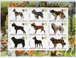 Angola 2000 DOGS OF THE WORLD/SCOUT/ROTARY INTERNATIONAL Sheetlet Perforated MNH