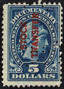 RD16 $5.00 Stock Transfer Stamp (1918) Perfin