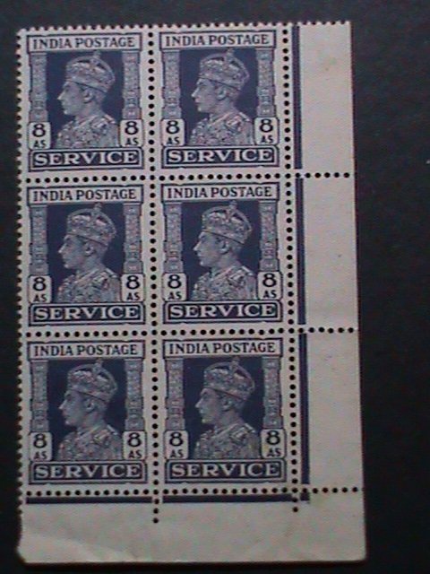 ​INDIA-1939-SC#O112 83 YEARS OLD STAMPS- KING GEORGE VI MNT IMPRINT BLOCK VF