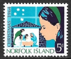 NORFOLK ISLAND 1964 CHRISTMAS Issue Sc 68 MNH