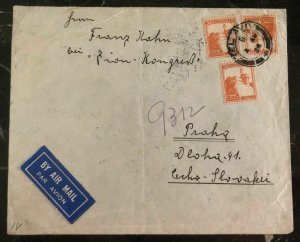 1938 Tel Aviv Palestine Airmail Cover To Zionist Congress Prague Czechoslovakia