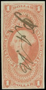 US Scott #R70a $1.00, Used ms Cancel, LEASE REVENUE Stamp, SCV $50.00 (SK)