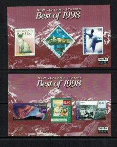 New Zealand: 1998, Best of 1998,  3 sheets issued to new issue subscribers, MNH