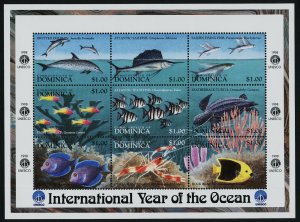 Dominica 2081-8 MNH International Year of the Ocean, Fish, Whale, Coral, Turtle 