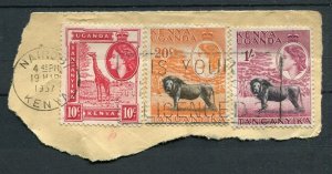BRITISH KUT; 1950s early QEII fine used Postmark Piece