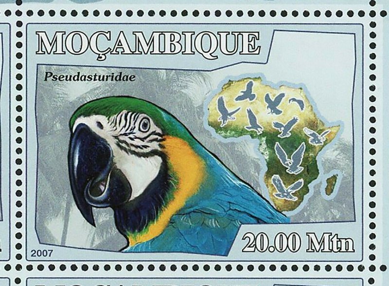 Parrots Stamp Birds Serudaptus Xenopsitta Psittacopes S/S MNH #3023-3028