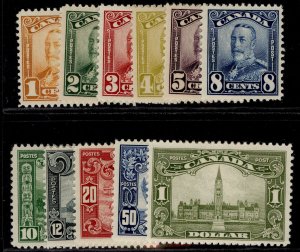 CANADA GV SG275-285, 1928-29 PERF 12 SHORT set, LH MINT. Cat £375.