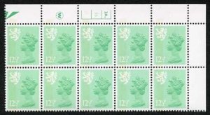 S-JFP12.5A 12.5p Light Emerald Scotland Waddington LB FCP/PVA 3A/3B Dot U/M