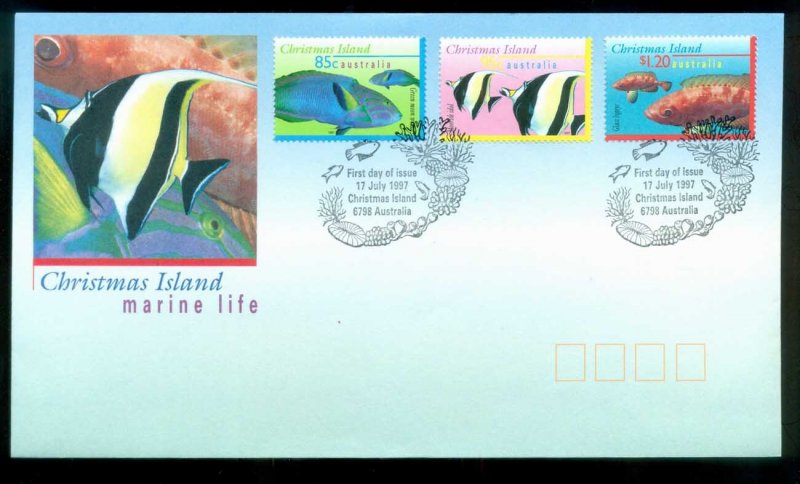 Christmas Is 1997 Marine Life III, 85,95c, $1.20, Christmas Is FDC lot80205