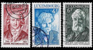 Luxembourg 1975-77 Sc 564, 590, 593 U vf Famous men