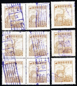 Korea Stamps # 198 Used Lot Of 9 Scott Value $90.00