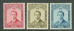 Iraq # 139-41 King Faisal Coronation (3)  Unused VLH