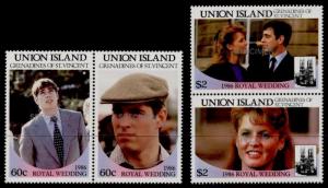 St Vincent Grenadines Union Island 228-31 Specimen o/p MNH Prince Andrew