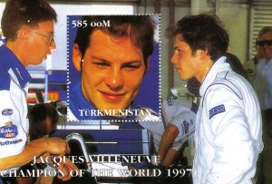 Turkmenistan 1998 JACQUES VILLENEUVE F1 s/s Perforated Mint (NH)