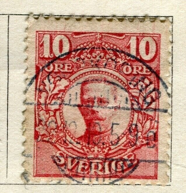 SWEDEN; 1910-11 early definitive series fine used 10ore. value
