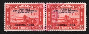 Canada Scott 203  Pair 20c Brown Red 1933 Used  Lot QC066