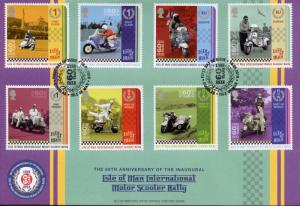 Isle of Man IOM 2018 FDC Intl Motor Scooter Rally 8v Cover Motorcycles Stamps