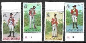 MONTSERRAT 1979 Military Uniforms Set Sc 393-396 MNH