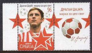 1881 - SERBIA 2022 - Dragan Dzajic - Soccer Player - MNH Set + Label 