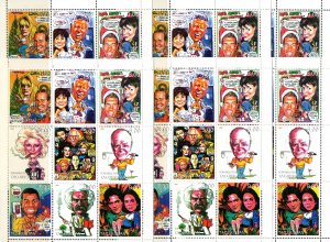 Tadjikistan 1999 AMERICAN COMICS/CLINTON/SUPERMAN Sheetlet (9v) x 10 MNH